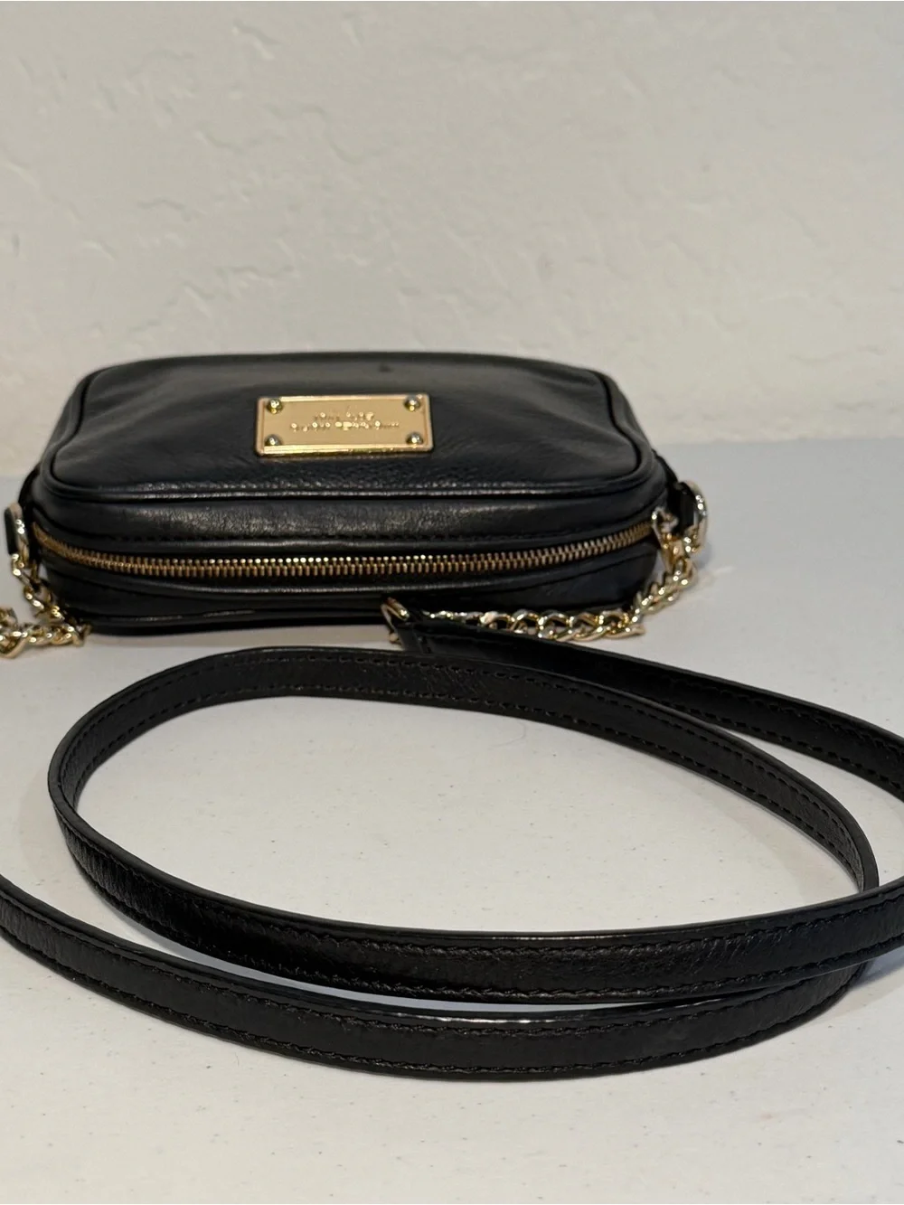 Michael Kors Black Pebbled Leather Mini Camera Crossbody Bag
